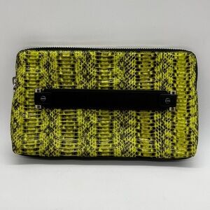 MILLY MCKENNA WATERSNAKE CLUTCH GREEN & BLACK